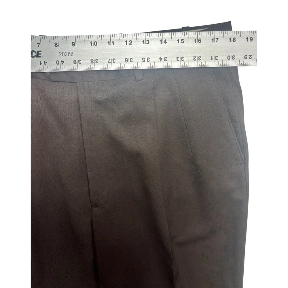 vtg 90s JB Britches 36x29 Brown Suit Pants Trousers USA Wool Pleated Relaxed